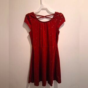 Epic Threads Burgundy Heart Print Dress Girls Size M